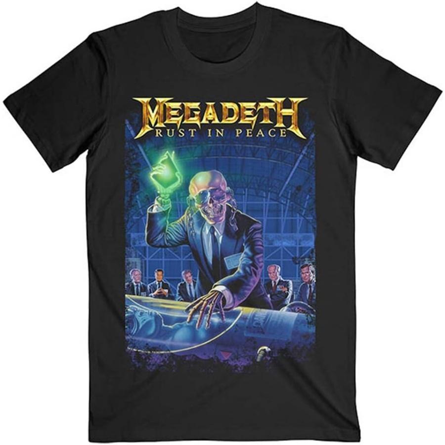 Мужская футболка Megadeth Rust in Peace 30-летний юбилей (Назад Печать) Приталенная футболка черная XXXXXL разноцветный