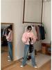Korean-Style Pink Women's Spring Baseball Jacket - Lightweight, Loose-Fit, Casual, High-End Design