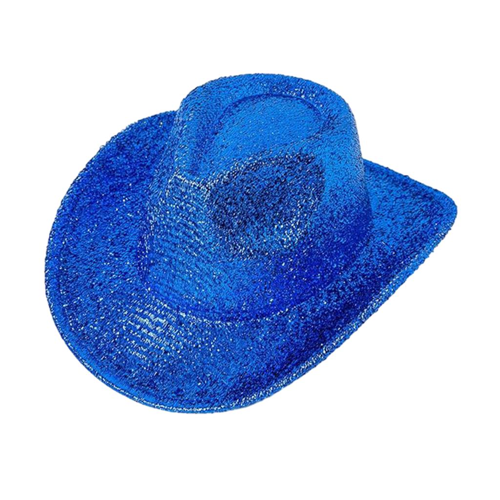 Funny Party Hats Cowgirl Hat Glitter Trims Ladies Cowboy Hats for Womens Metalic Disco Cowgirl Hat Glow Hats