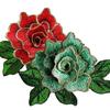 Modischer Damen-Kragen mit Rosenblüten-Stickerei und Spitzenapplikation zum Annähen von Kleidung, Bastelbedarf, Nähzubehör
