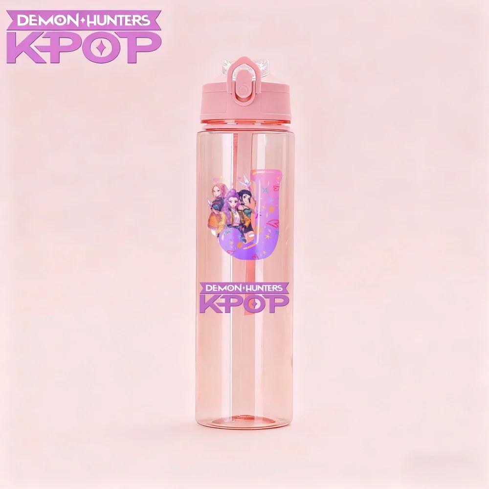 800ML Najnowsza KPop Łowcy Demonów Bidon dla Dzieci Uroczy Kreskówkowy Przenośny Plastikowy Kubek Sportowy zaprojektowany dla Dziewczynek Dzieci Prezent z Datą Urodzenia