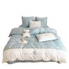 High-end, Fresh, 100-count Pure Cotton, Long-staple Cotton Four-piece Set, Cute Bear Embroidered Quilt Cover, Pure Cotton Bedding