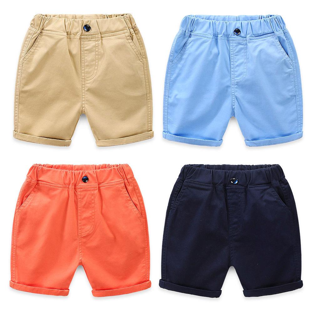 Nouveau Short Décontracté d'Été pour Garçons et Filles Bébé Couleur Unie Coton Short de Plage Lâche Pantalon Vêtements pour Enfants 2-8 Ans