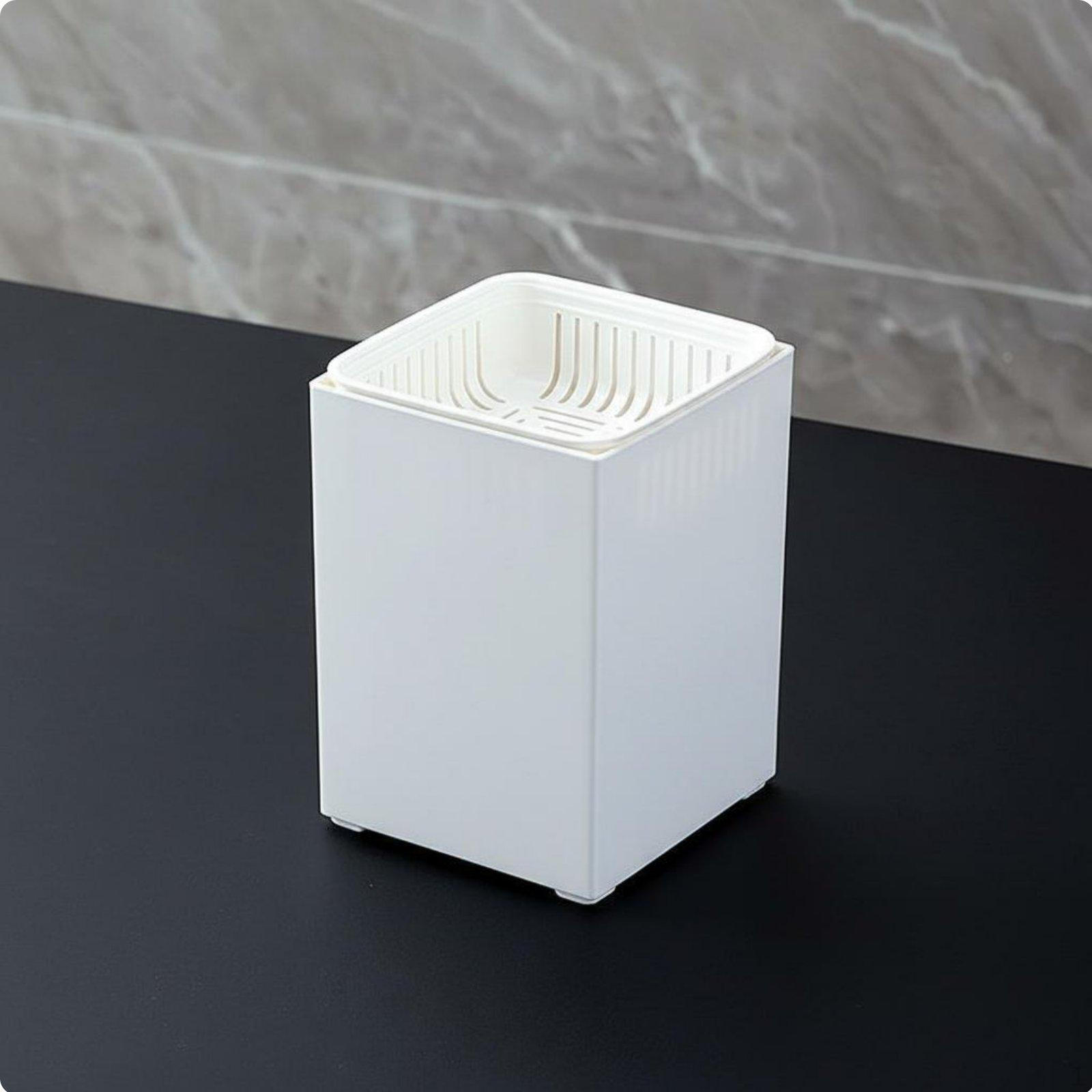 Desktop Tea Waste Bucket DoubleLayer Design Residue Bin Easy to Clean for Office Whitewhite