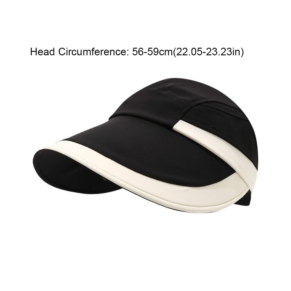 Simple Nylon Sunscreen Sun Hat Versatile Color Blocking Empty Top Hat Sun Protection Sunshade Duckbill Cap Beach