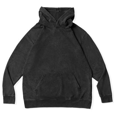 CHANGE WELL Long Sleeve Solid Vintage 2024 Men's 14.0 Oz. Sweatshirt, Color, Washed, Style, Fall/Winter (Black, XL)