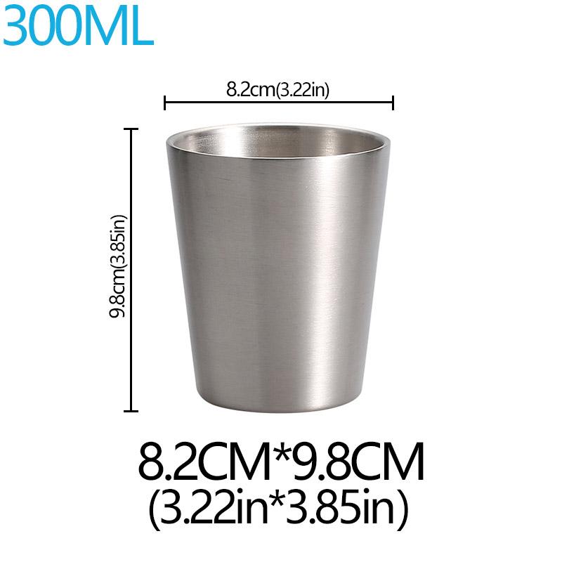 304 Dickwandiger Doppelwandiger Edelstahl-Bierkrug für Tee Kaffeetasse Trinkgeschirr Heißwasserbecher Reisebecherset Tragbares Trinkgeschirr