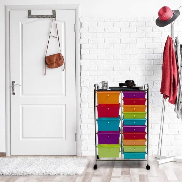 Chariot de Rangement Seville Classics à 15 tiroirs