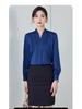 Black V-Neck Long Sleeve Women's Shirt - Petite Professional Interview Wear for Spring and Autumn