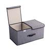 Non Woven Fabric Foldable Storage Box Large Double Lid With Cover Organizer Underwear Miscellaneous Items Bedroom Arrangement