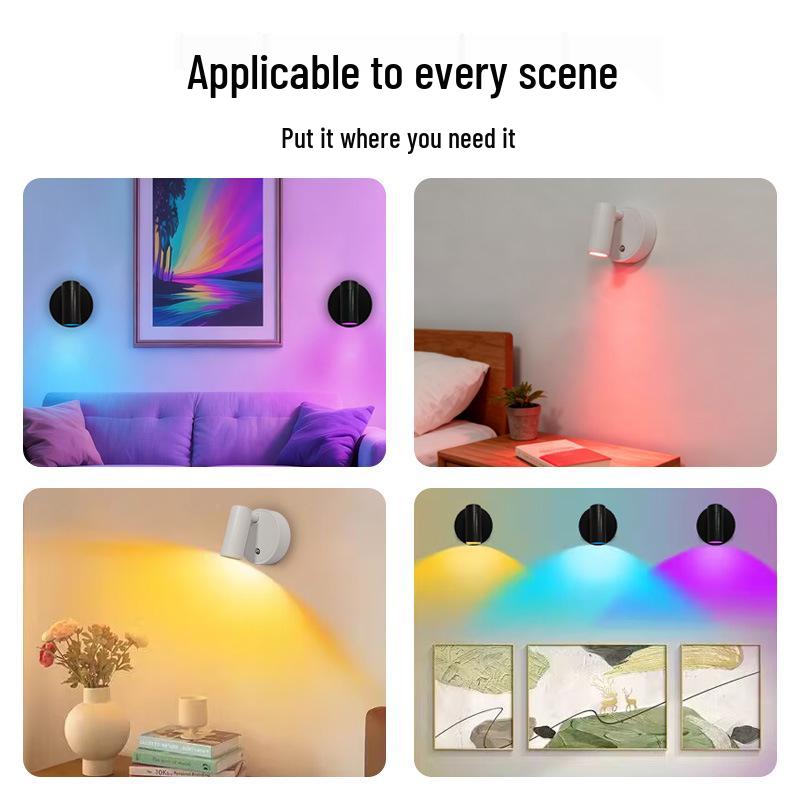 Magnetic COB USB Wall Light: Wireless Charger, LED Spot & Downlight for Bedroom & Paintings