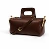 Borsa a Mano Retrò di Lusso con Clip Metallica Borsa a Spalla Classica Nera in Ecopelle con Zip Borsa Tote Quadrata Casual Francese ad Alta Capacità con Chiusura a Serratura