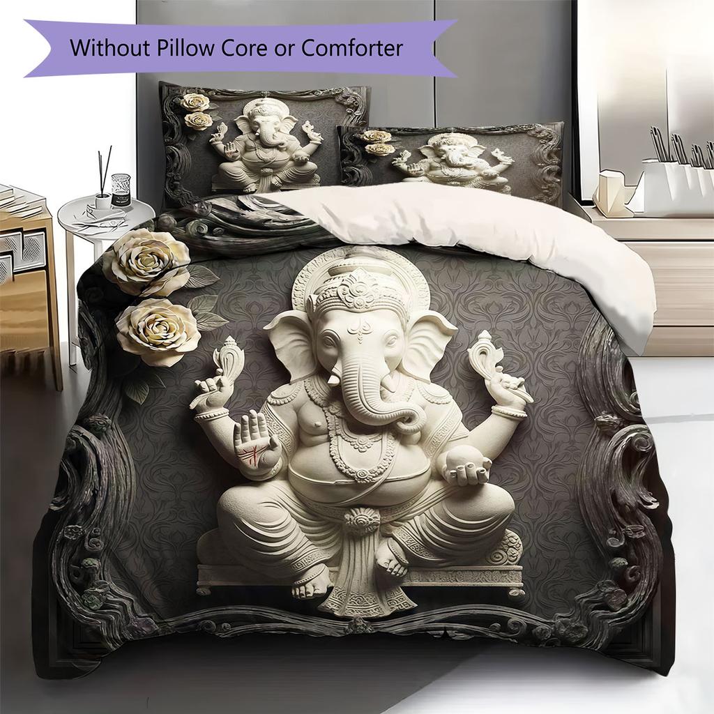 3D carved Pattern Bedding Quilt Set Quilt Cover Pillowcase Home Decoration Birthday Gift (1 * duvet cover + 2 * pillowcase, without core)