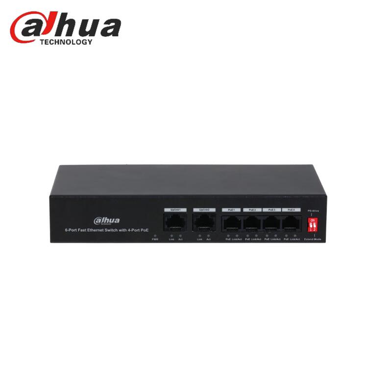 Dahua DH-PS1400C 6-Port 100Mbps Unmanaged PoE Switch CN plug (adapter included)