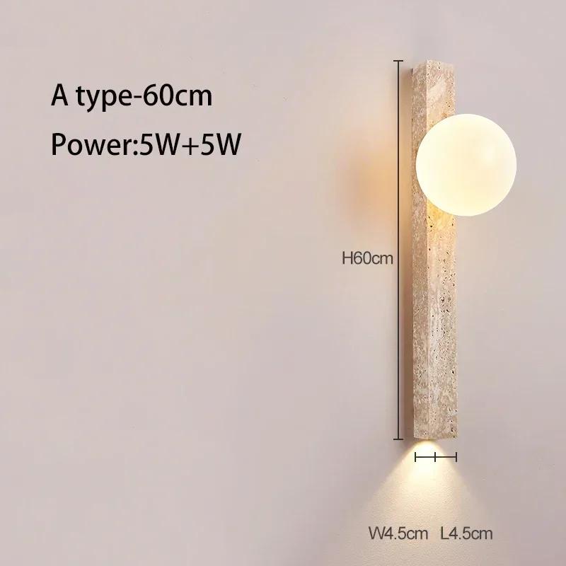 LED strip wall lamp, yellow hole stone wall lamp stone bedroom cream style high-end home decoration staircase lighting fixtures