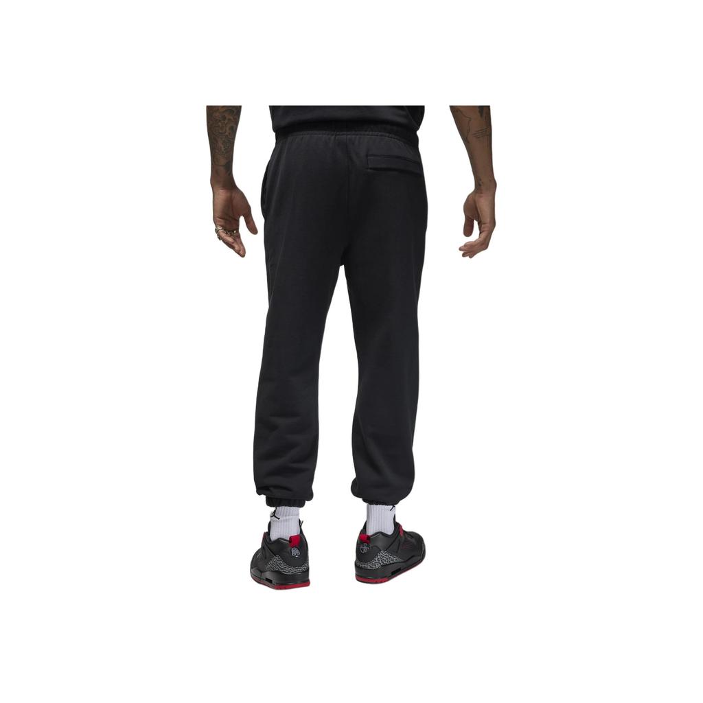Nike Flight Fleet Solid Logo Print Drawstring Cuffed Casual Pants Men Bottoms Black FV7251-010