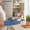 1 Pair Non-slip Kitchen Microwave Gloves Cotton Lining Heat Insulated Gloves Oven Gloves  Pot Lid