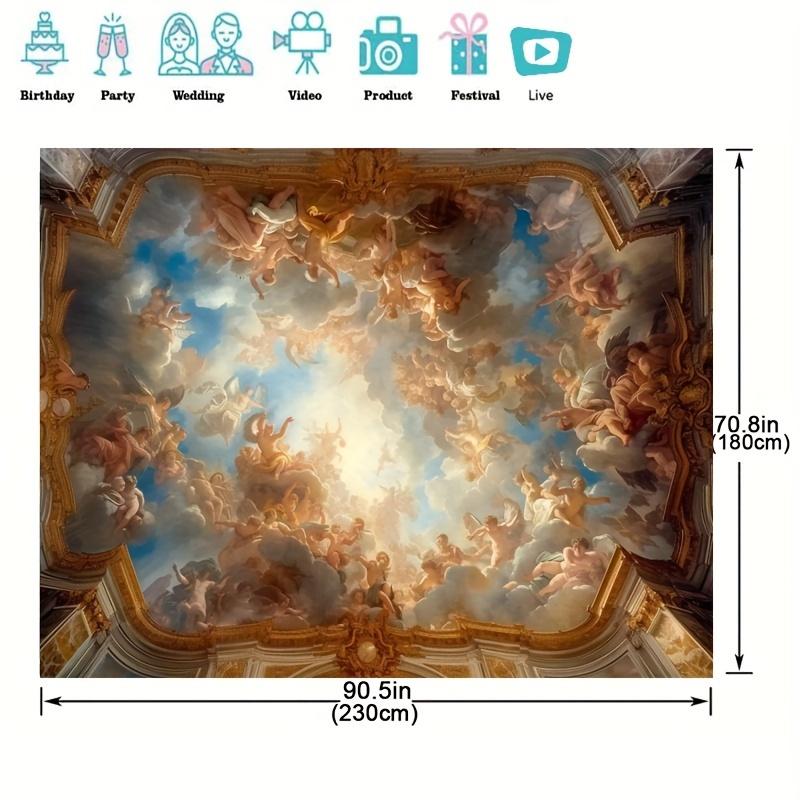 1 luxuriöser Renaissance-Dekostoff - lebendiges Retro-Paris, französischer Palast, europäisches Kunstprint-Design