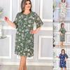 European & American Plus Size Printed Dress 5548