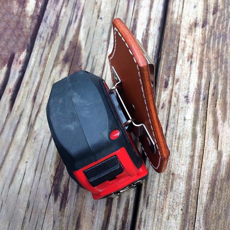 Premium Leather Tape Measure Case Adjustable Belt Clip For 5m 10m Measuring Tape Compact Design For Professional Craftsmen