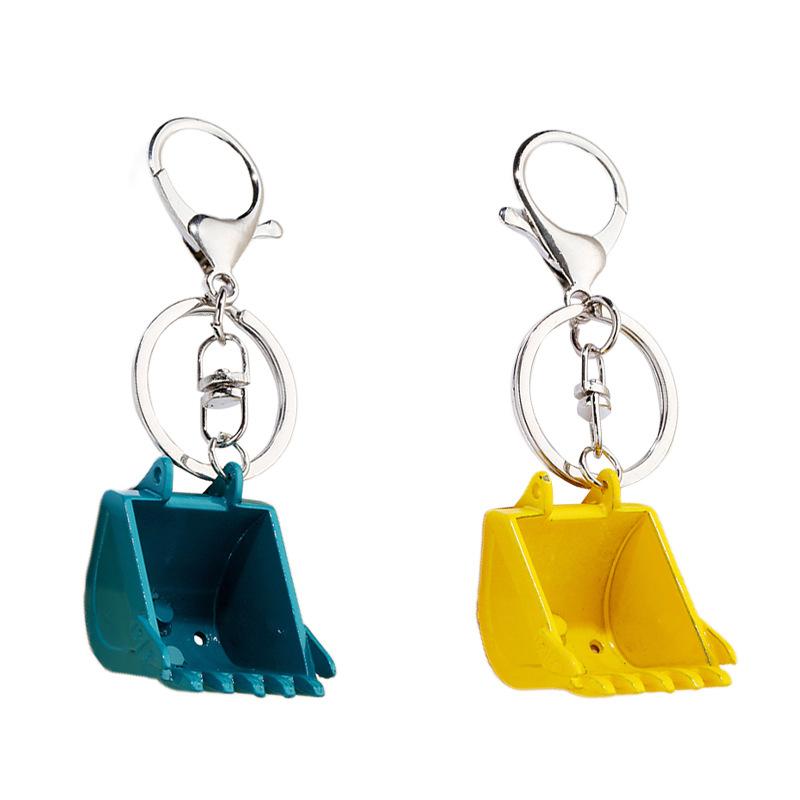 Creative Alloy Bulldozer Exquisite Personality Metal Excavator Bucket Pendant Men Car Accessories