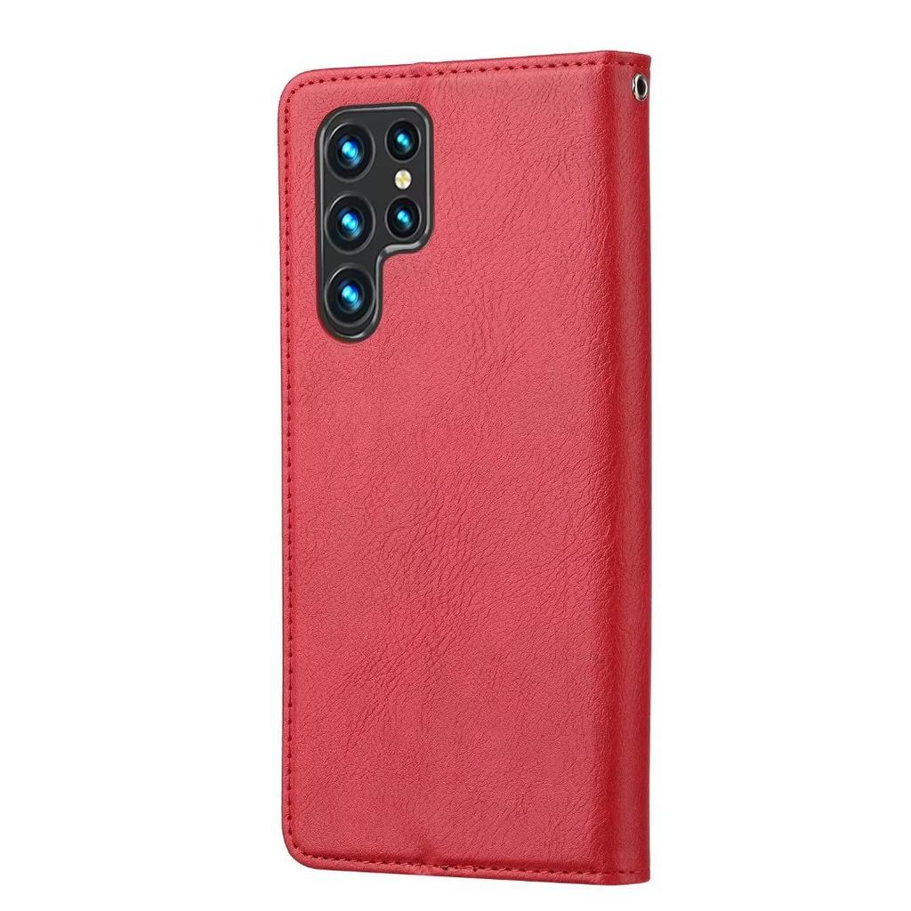 Suitable for Samsung S23 mobile phone leather case A54 leather pattern card wallet flip magnetic protective case A34 solid color