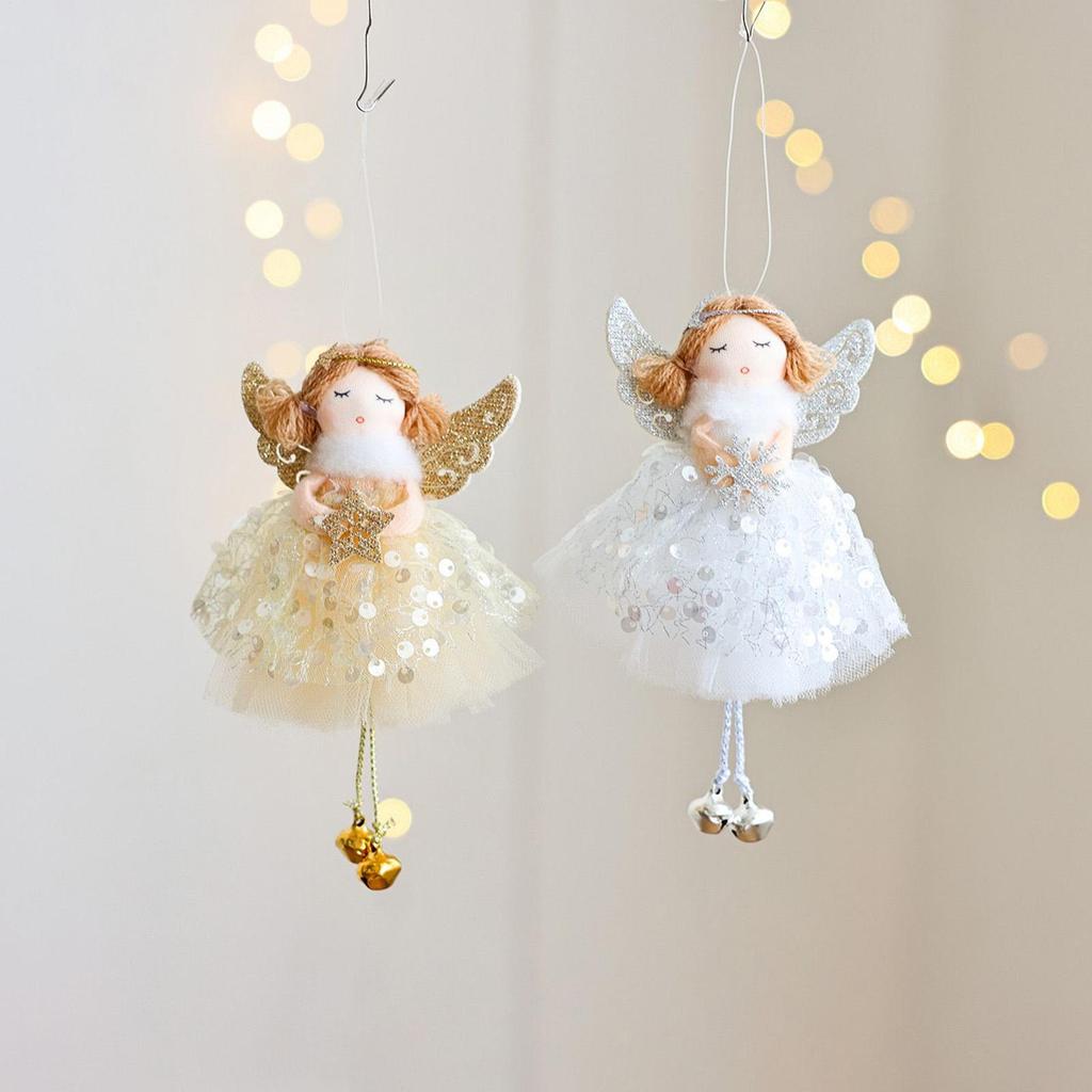 Angel Ornaments With Bells Cute Angel Doll Christmas Tree Ornaments Pendant For Holiday Door Party Celebration Navidad 2025