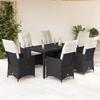VidaXL Garden Dining Set Cushions 7pcs Black Wicker, Outdoor Dining Set, Furniture of 3276695