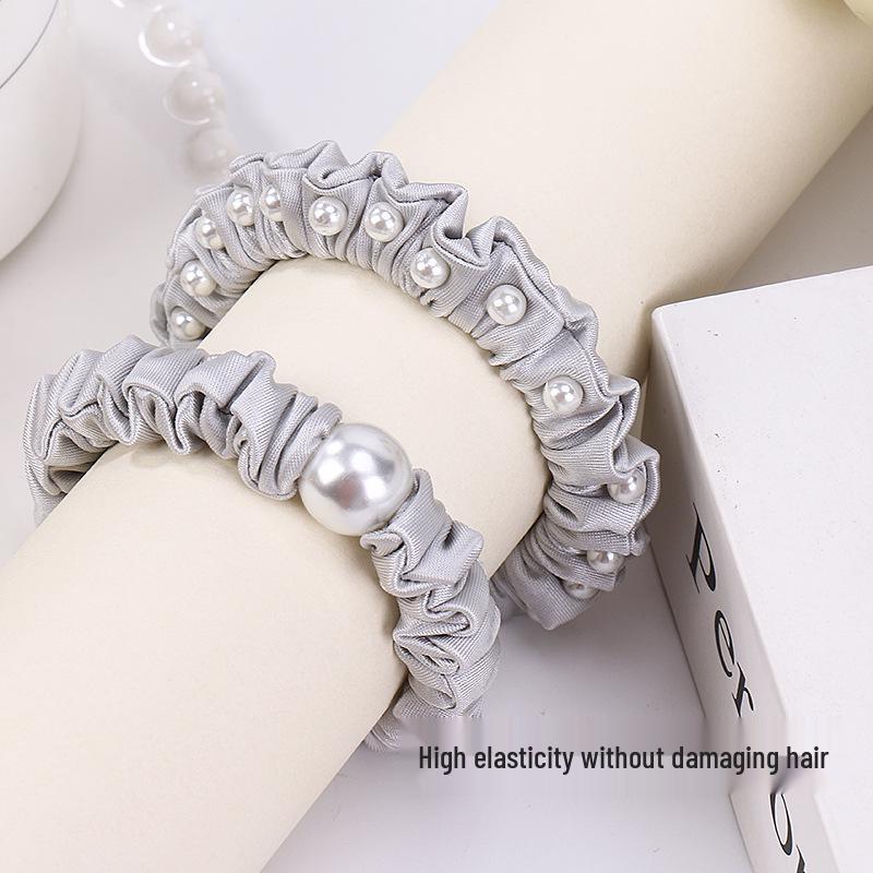 Exquisite Pearl Scrunchie: Durable, High-Elastic Hair Tie for Women’s Ponytails