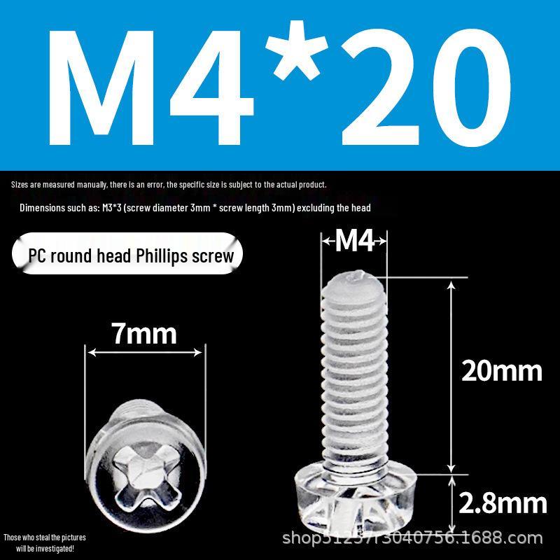 Transparent Acrylic Sheet with PC Screws and Philips Round Head Nut for DIY Fish Tank.