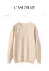 Women's Floral Embroidered Cashmere Sweater – Round Neck, Long Sleeve, Autumn/Winter 2025 Style