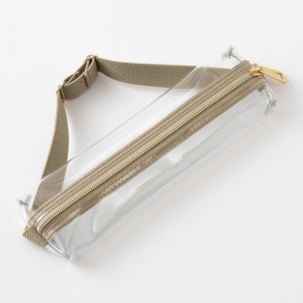 Midori Pen Case Book Band Pen Case for Transparent x 41852006 B6-A5 Size, Beige,