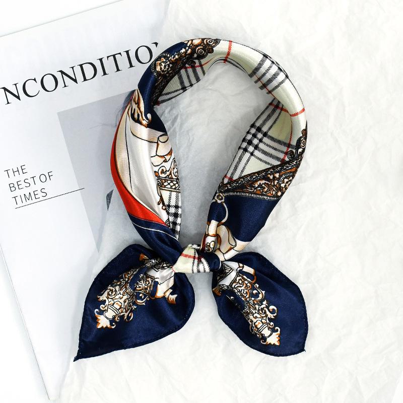 

Квадратный шелковый шарф с цепочкой из саржи 50 цветов: Универсальный, модный аксессуар для стюардесс и профессионалов 50*50CM