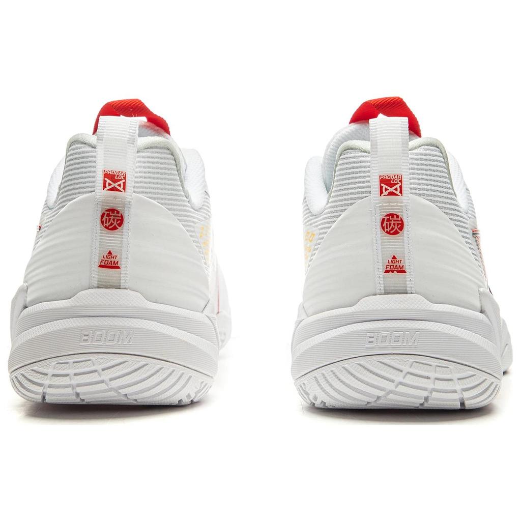 New LiNing Anti Slip And Wear Resistant Breathable Low Top Badminton Shoes Unisex White Red AYZU019-1