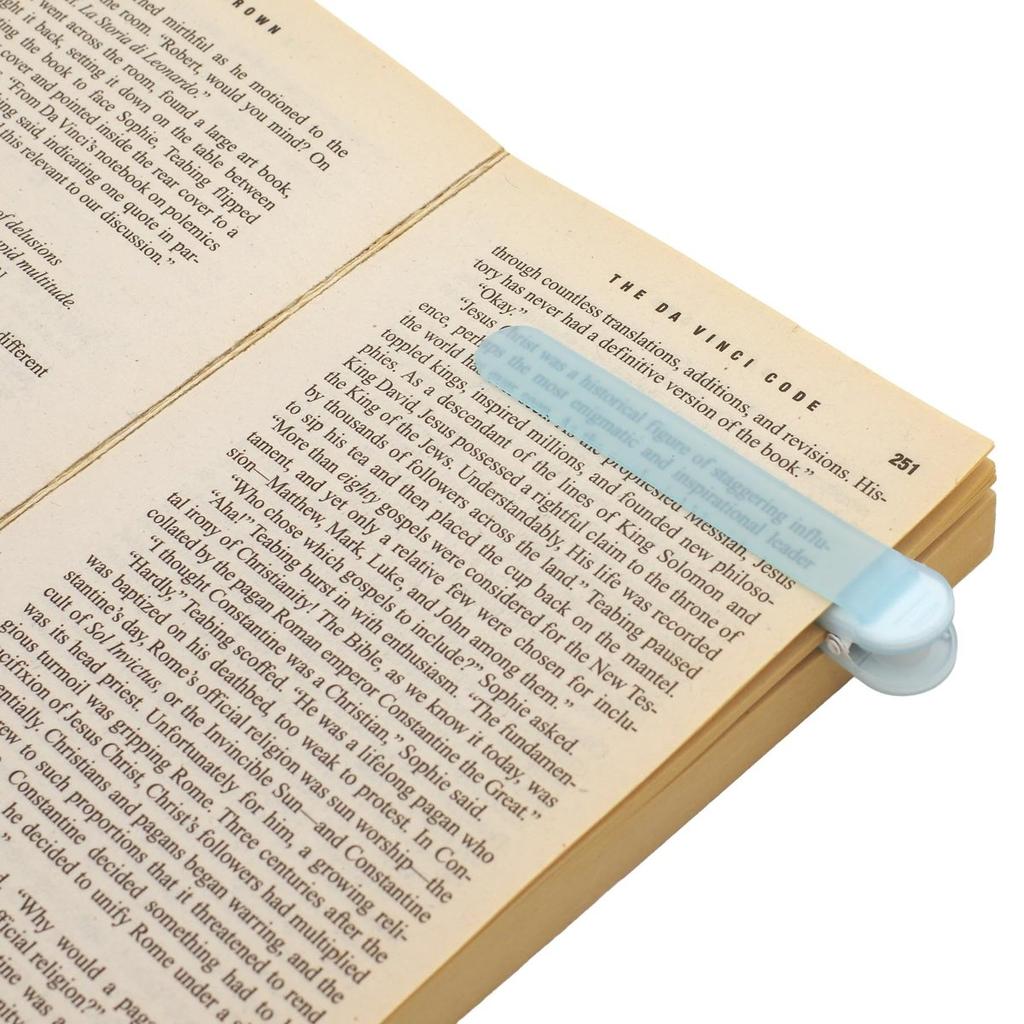 Nakabayashi PATAP Silicone Bookmarker Clear Blue DSB-PTP-CB Page Holder and Pen Clip