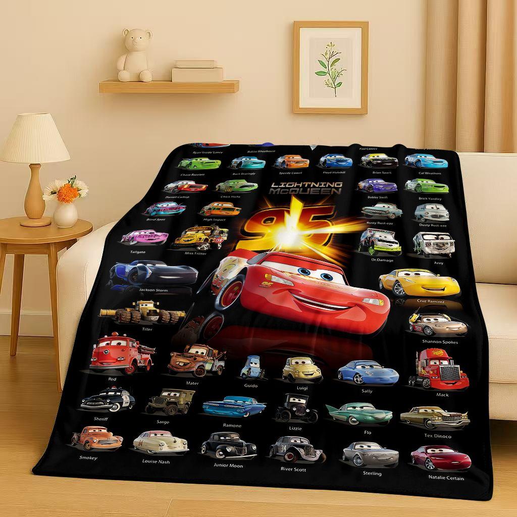 Sanrio Cartoon Cars Lightning McQueen Christmas Gift Flannel Blanket,Ultra Soft Plush Throw for Home Bedroom Bed Sofa Cover Kids