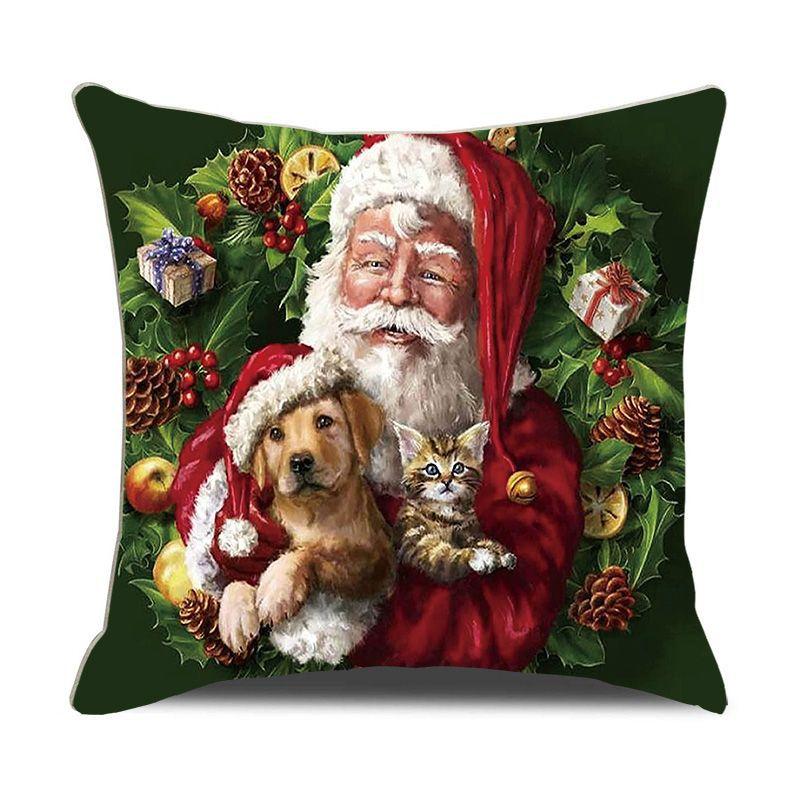 European Christmas Pillow Cushion Creative Home Linen Short Plush Bedside Sofa Pillow Case
