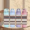 1PC Ethnic Geometric Stripe Woven Print 750ml Color Plastic Sports Water Bottle Leakproof Flip Straw Lid Suitable for Sports Office Home Use