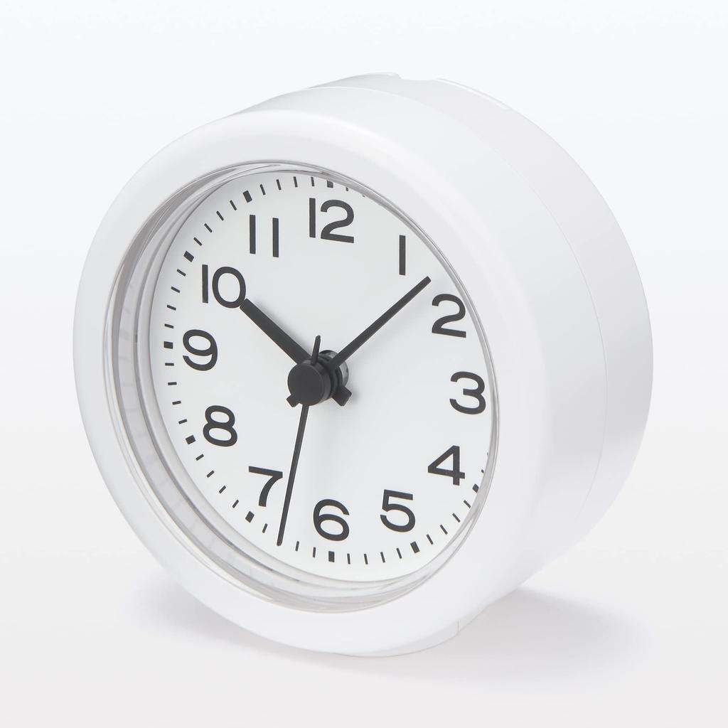 MUJI Analog Bathroom Clock 12046745 Wide x Deep x High MJ-BC2 White, 8.6cm 4.0cm 8.6cm