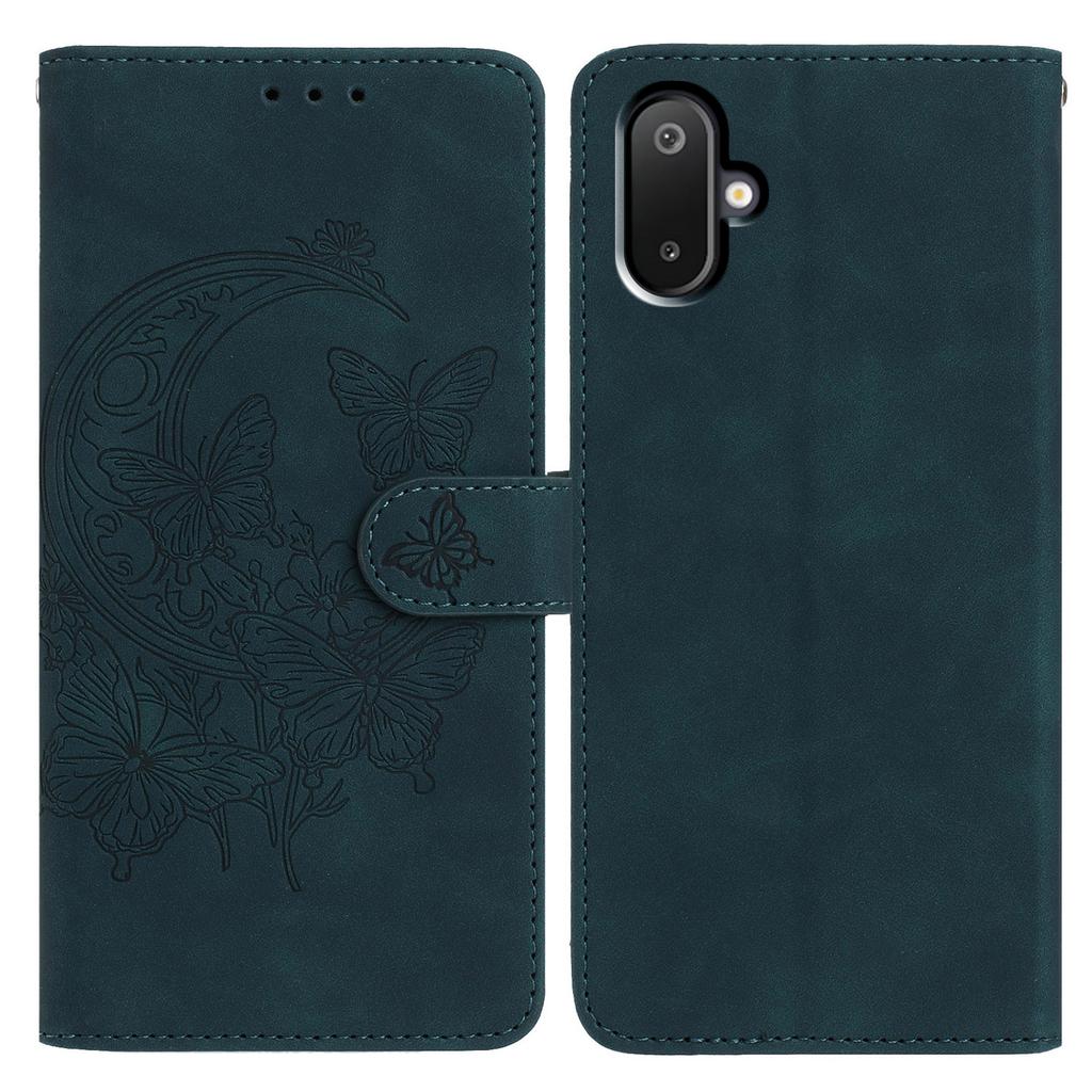 Für Samsung Galaxy M06 5G/F06 5G Hülle Schmetterling Blume Geprägt PU Leder Brieftasche Ständer Handyhülle