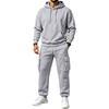 Winter Hooded Sweatshirt and Sweatpants Set for Men Women Casual Matching Outfit