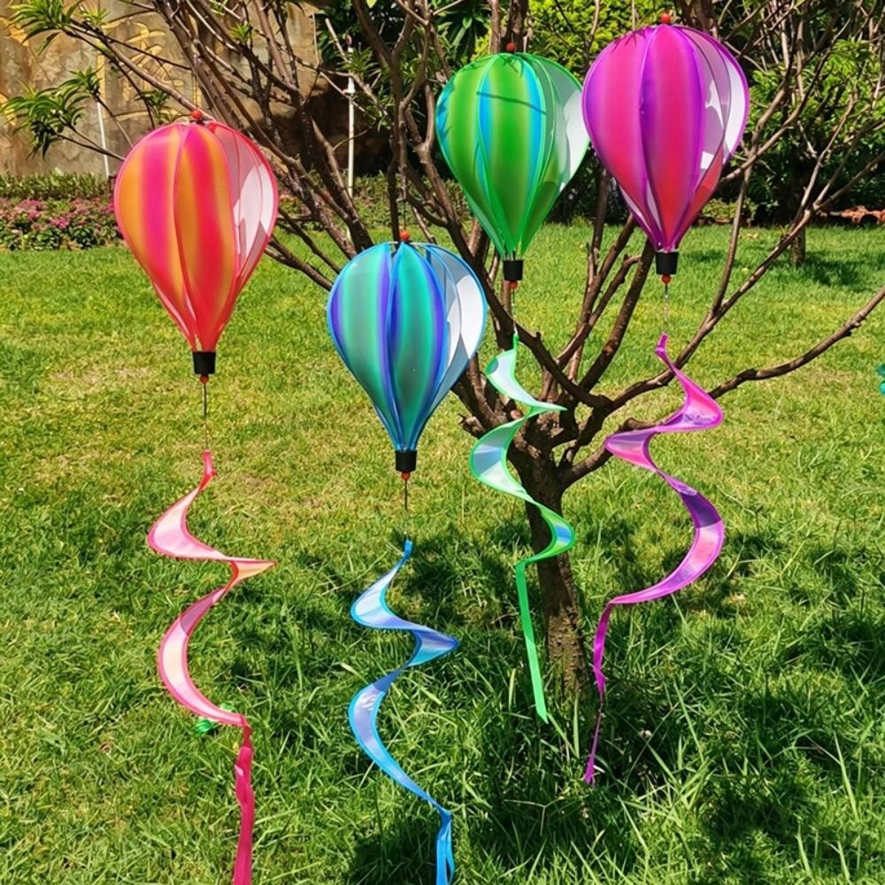 40cm Balloon Hot Air Balloon Spinner Plastic Striped Tie Dye Pinwheels