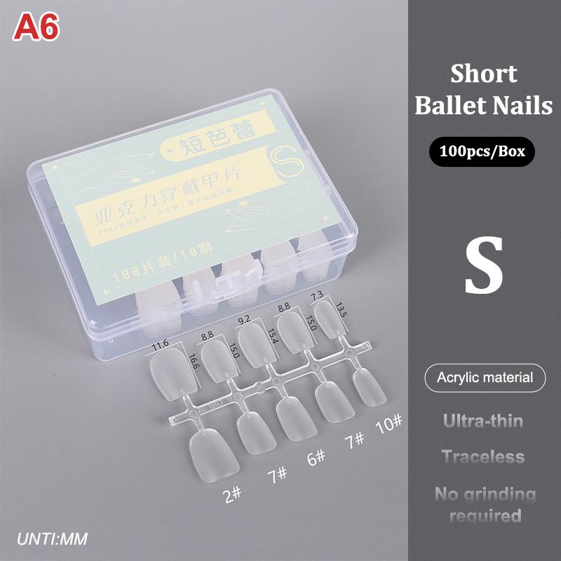 100Pcs/Box Matte Fake Nails No Polishing Press On False Nails Medium Short Design High Matt Soft Gel Nail Tips For Extension