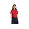Li-Ning Solid Color Casual Breathable Comfortable Short Sleeve Polo Shirt Women tops Bull-Red APLT084-8