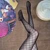 Sexy Black Grid Fishnet Tights Women'S Fashion Hollow Out Pantyhose Gothic Punk Style Stockings For Party Clubwear Cosplay Pants