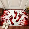 Halloween Blood Footprint Doormat Kitchen Bathroom Balcony Hallway Non-slip Floormat Living Room Bedroom Entrance Rug Home Decor