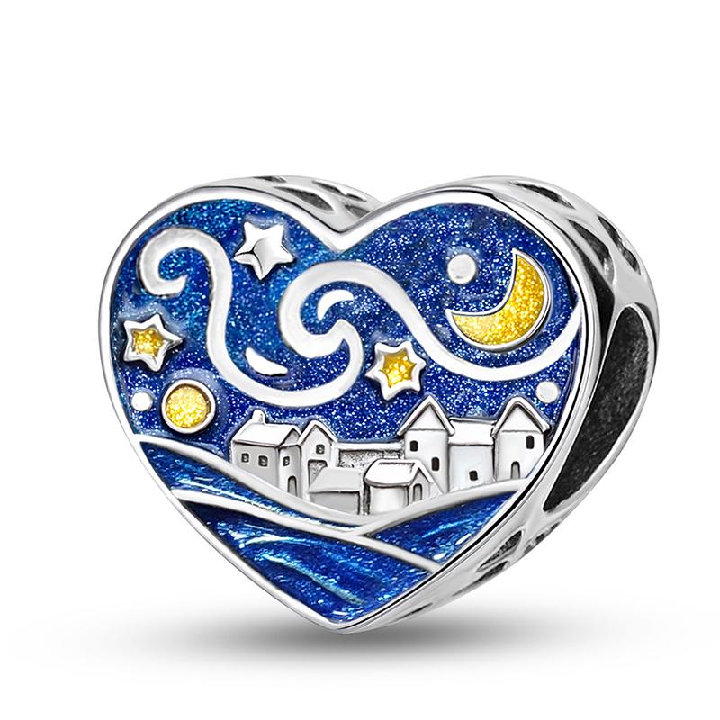 Copper Love Heart Shaped Cute Charms Beads Fit Diy Bracelet Bangle Making Gift Of High Quality Jewelry For Womens