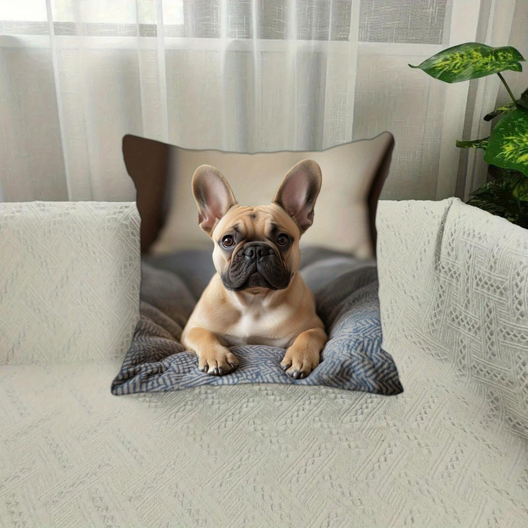 

1pc Pillowcase, Cute French Bulldog Realistic Style Pillow Cover 40x40cm/16x16inch