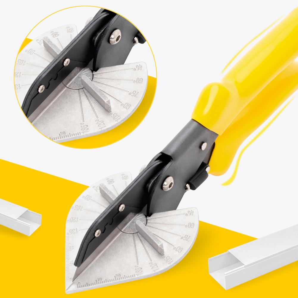 Angle Scissors Adjustable 45 to 135 Degree Safety Lock Trim Shears Tools with 10 Spare Blades Matte Black