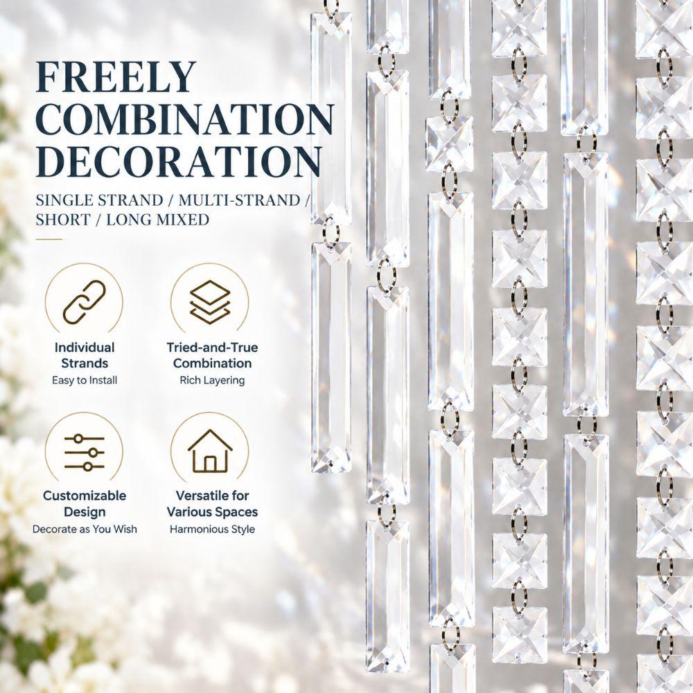 Triangle Chandelier Lamp Prism Clear Acrylic Door Curtain Divider Party Ornament Hotel Lobby Decor